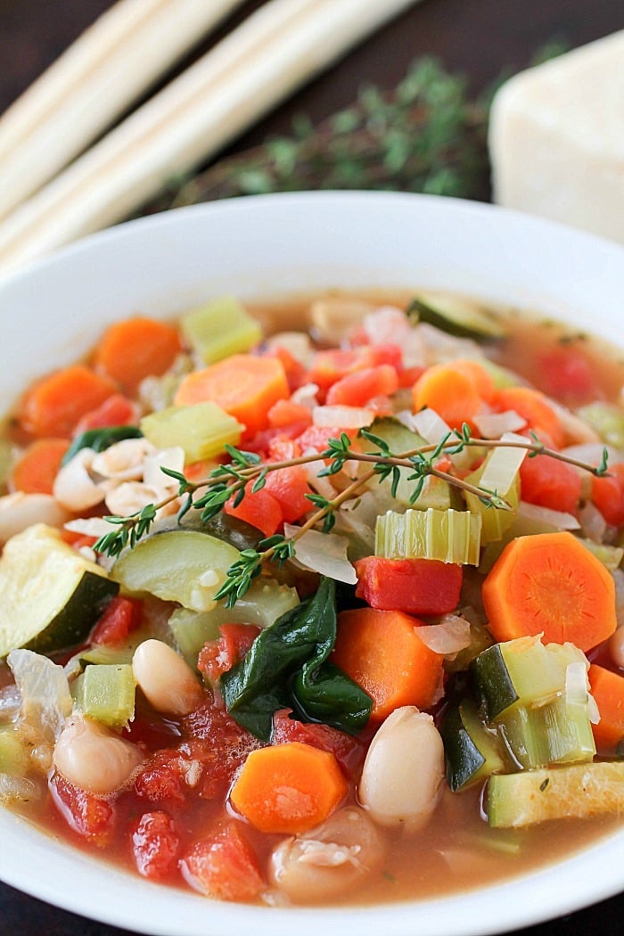 You won't believe the flavor in this easy-to-make Tuscan Vegetable Soup! Who knew healthy could taste so good?! This healthy soup is gluten-free, vegetarian, clean-eating and low carb. The best part? Is it SO GOOD!