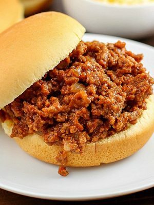 Crock Pot Sloppy Joes! It doesn't get much easier than a little ground beef, (or turkey!) some spices and ketchup, thrown all in a crock pot and then 4 - 6 hours later - dinner is ready! I love serving mine on a whole wheat bun with a slice of cheese and a side of veggies. YUM!