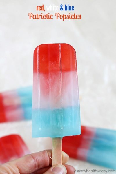 Fun and festive red, white & blue Patriotic Popsicles! Perfect for the 4th of July!