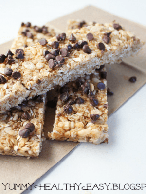 Chewy No-Bake Chocolate Chip Granola Bars