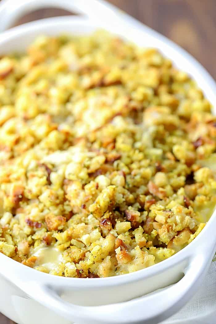 You will LOVE this Easy One Dish Turkey (or Chicken) Casserole Recipe! So super easy to make, only a few ingredients needed and uses all those leftovers you don't know what to do with! #casserole #turkey #leftovers #easy #recipe #onedish #chicken #dinner #dinneridea