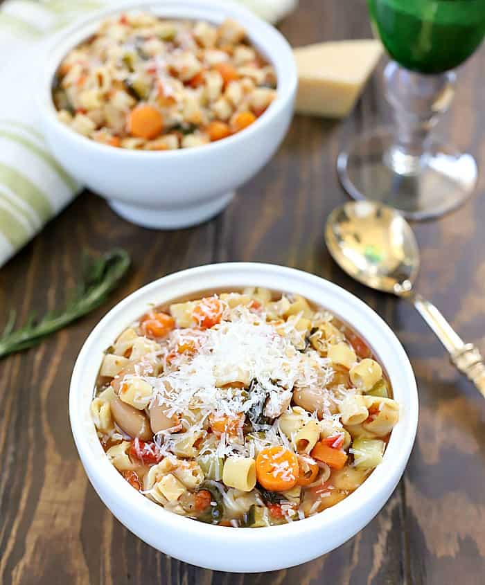 This is seriously the BEST Crock Pot Minestrone Soup. I've ever had! It always comes out incredibly delicious and filling. Plus, it's filled with tons of veggies!