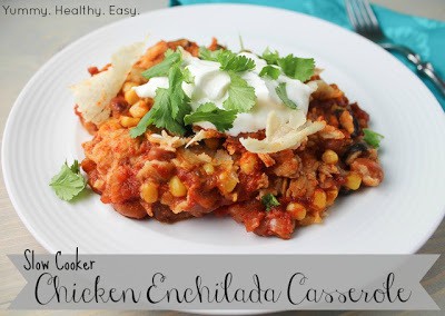 Slow Cooker Chicken Enchilada Casserole Easy and Delicious Crock Pot Chicken Enchilada Casserole (when you don't have time to make traditional enchiladas)