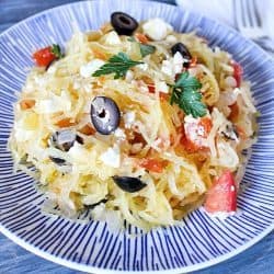 Greek Spaghetti Squash for an incredible healthy side dish!