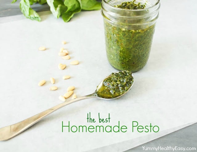 Delicious homemade pesto! Delicious homemade pesto!