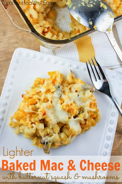 Lightened Up Mac & Cheese with Butternut Squash and Mushrooms Hidden Veggie Mac & Cheese