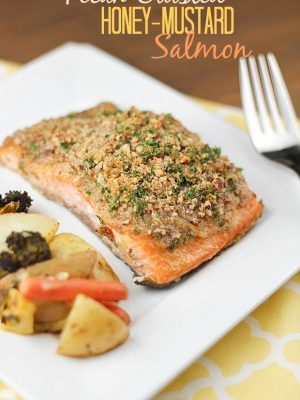 Pecan Crusted Honey-Mustard Salmon