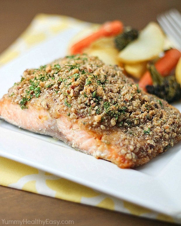 Pecan Crusted Honey-Mustard Salmon