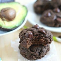 Chocolate Cookies with what's that?! AVOCADO?! Yup. Amazing, moist, chocolatey, rich Double Chocolate Avocado Cookies! Prepare to fall in love.
