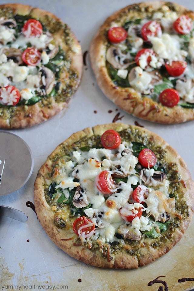 Easy Pita Pesto Pizza 3