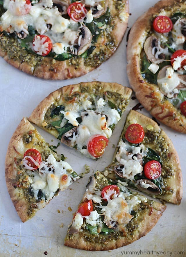 Easy Pita Pesto Pizza 5