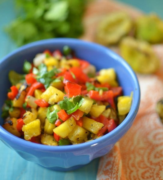 Grilled Pineapple Salsa - littleferrarokitchen.com Grilled Pineapple Salsa - littleferrarokitchen.com