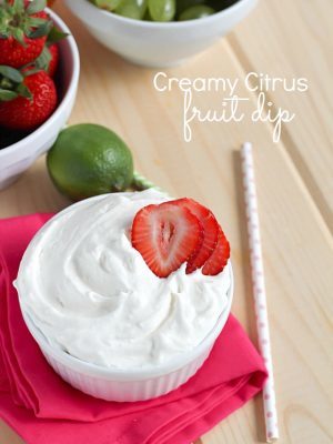 Creamy Citrus Fruit Dip | creamy fruit dip with a touch of three different citrus fruits to give it the best flavor - light, fluffy and perfect for dipping fruit into!