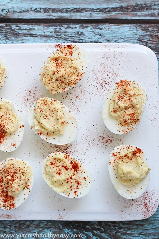 Easy Deviled Eggs - creamy, simple, delicious recipe. Perfect to bring to a party, everyone loves these! Easy Deviled Eggs - creamy, simple, delicious recipe. Perfect to bring to a party, everyone loves these!