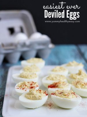 Easy Deviled Eggs - creamy, simple, delicious recipe. Perfect to bring to a party, everyone loves these!