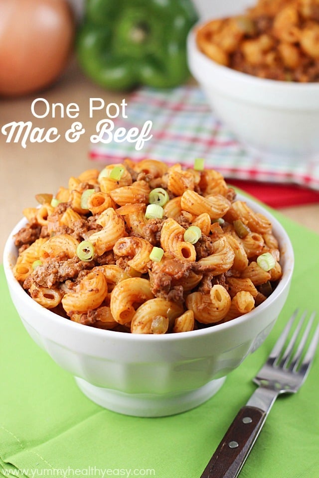 One Pot Mac and Beef - delicious dinner made all in one pot and in under 30 minutes! One Pot Mac and Beef - delicious dinner made all in one pot and in under 30 minutes!
