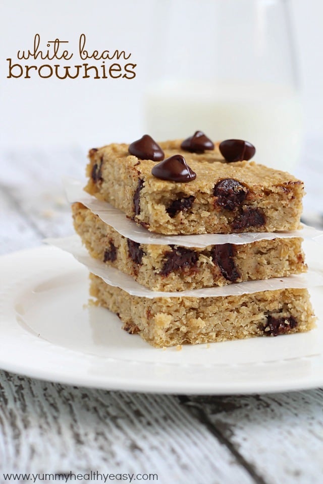 White Bean Brownies - gluten free brownies made using garbanzo beans (aka chickpeas) instead of flour. Soft, easy to make, delicious and healthy! #glutenfree #flourless White Bean Brownies - gluten free brownies made using garbanzo beans (aka chickpeas) instead of flour. Soft, easy to make, delicious and healthy! #glutenfree #flourless