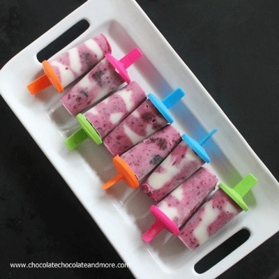 Blackberry and Vanilla Yogurt Swirled Popsicles by Chocolate Chocolate and More Blackberry and Vanilla Yogurt Swirled Popsicles by Chocolate Chocolate and More