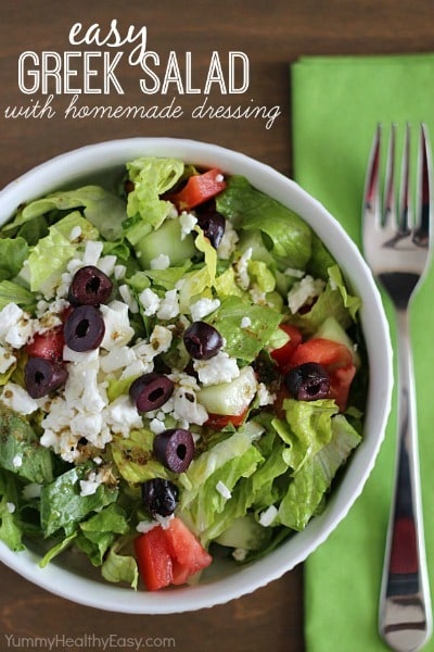 Delicious (and easy!) Greek Salad with Homemade Dressing