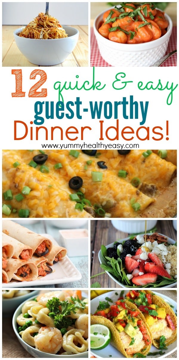 12 Quick & Easy Guest-Worthy Dinner Ideas - when you need to whip something nice up fast! 12 Quick & Easy Guest-Worthy Dinner Ideas - when you need to whip something nice up fast!