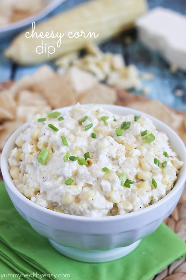 Cheesy Corn Dip - flavorful and creamy dip made from grilled corn and Real California Cotija cheese. Best dip recipe for summer! Cheesy Corn Dip - flavorful and creamy dip made from grilled corn and Real California Cotija cheese. Best dip recipe for summer!