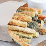 Baked Zucchini Fries with yummy ranch dipping sauce - fun and easy side dish that's healthy and delicious!