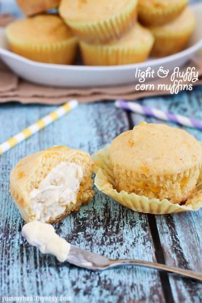 Light & Fluffy Corn Muffins - the perfect salty and sweet combo muffins that are fluffy and delicious!
