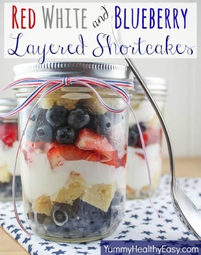 Red, White & Blue Layered Strawberry Shortcakes