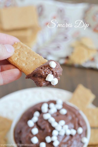 Yummy S'mores Dessert Dip using only 3 simple ingredients! Perfect for dunking graham crackers in.