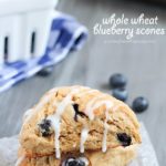 Whole Wheat Blueberry Scones - delicious scones made healthier and filled with blueberries!
