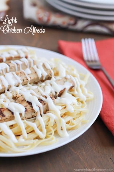 Light Chicken Alfredo - vegetarian, healthy, delicious meal the whole family will love! #beyondmeat