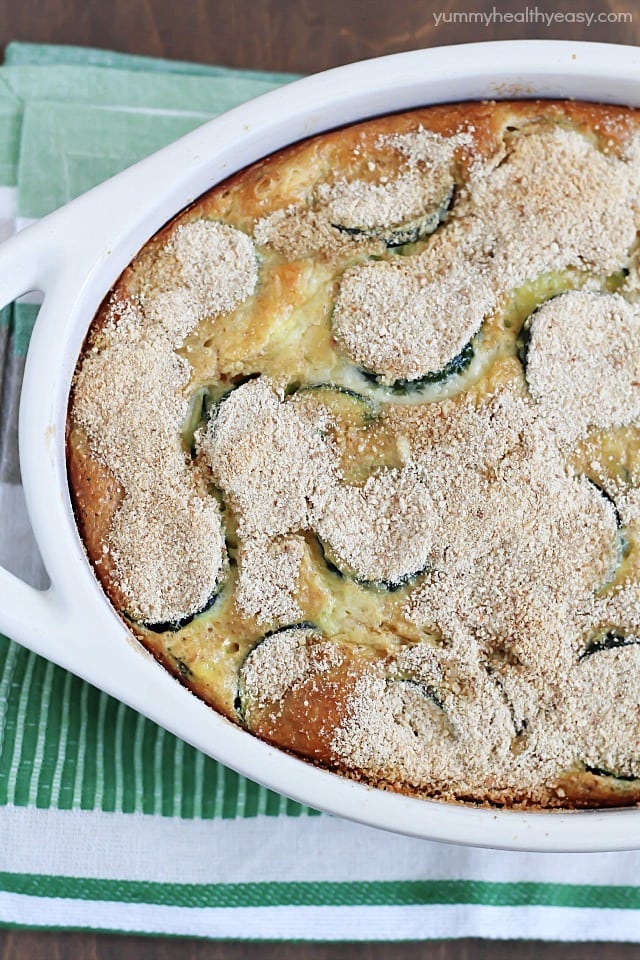 Zucchini Casserole - a healthy and deliciously side dish that's full chock full of zucchini!