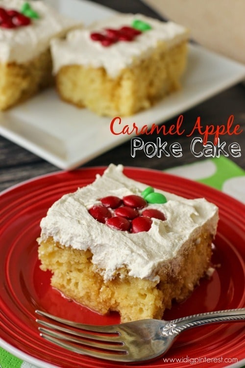 Caramel Apple Poke Cake from I Dig Pinterest