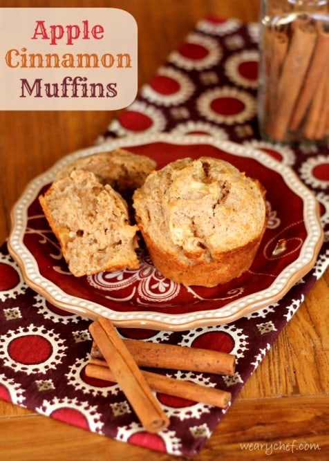 Apple Cinnamon Muffins from The Weary Chef