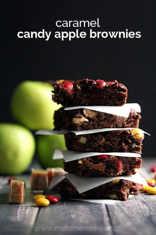 Caramel Candy Apple Brownies from Melanie Makes