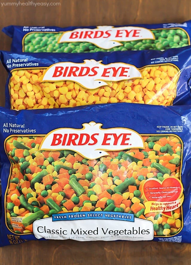 Quick and easy chicken pot pie recipe using baking mix, frozen veggies, and NO cream of chicken soup!