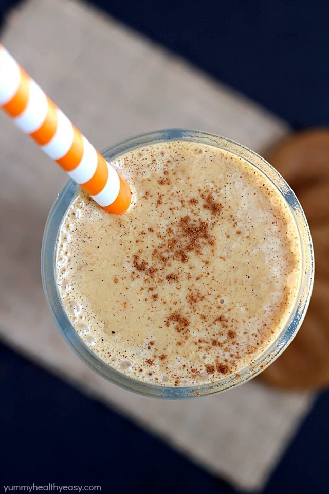 Creamy, smooth pumpkin milkshake made without ice cream! Once you try this method, you'll never make a milkshake with ice cream again!