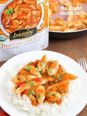 Quick & Easy Thai Coconut Chicken Curry - made in 10 minutes and all in one pan. Doesn't get much easier than that! #panwithaplan #imaginenation