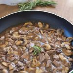 Quick & Easy Beef and Mushrooms recipe, cooked in one pot and in 15 minutes! Perfect comfort food dinner for a busy night, using only 3 ingredients.