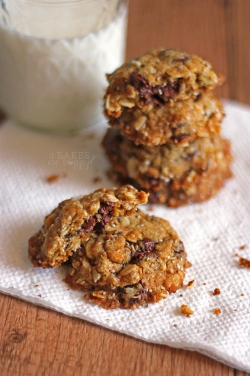 Chocolate Chip Chia Oat Cookies from It Bakes Me Happy