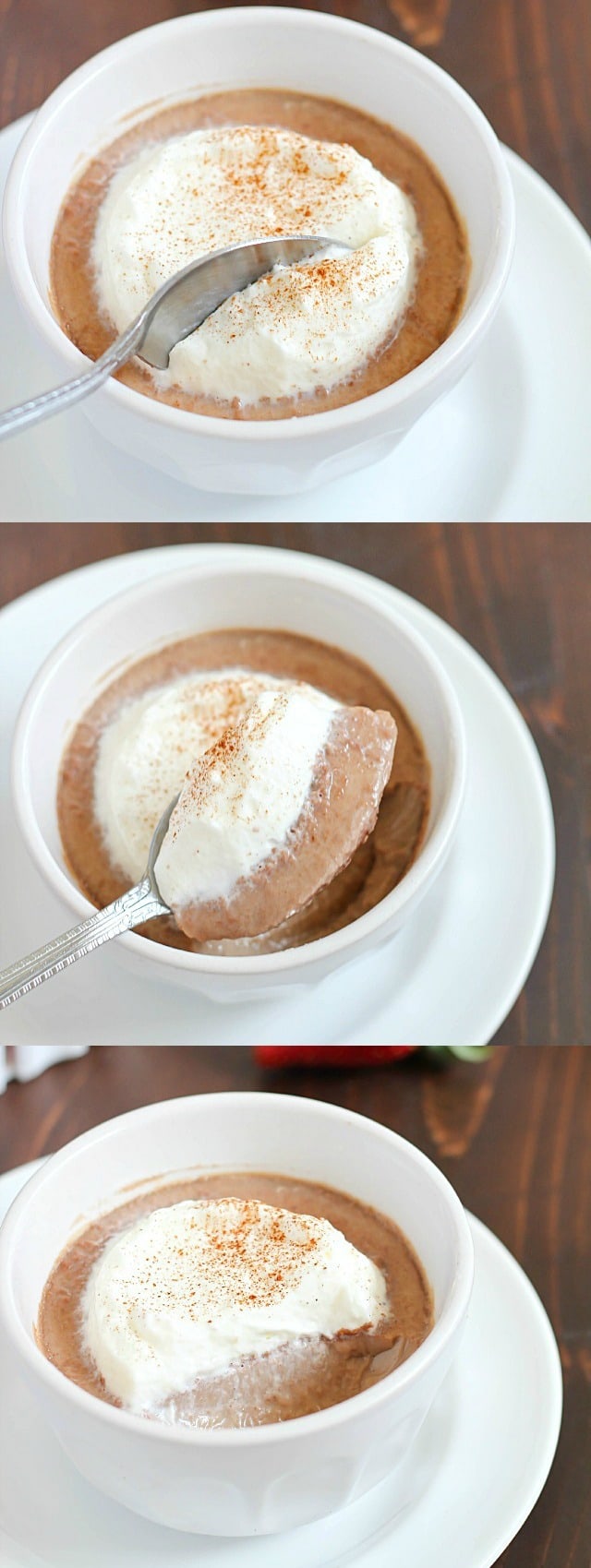 Easy Chocolate Custard recipe that’s velvety smooth, rich and light all at the same time. Plus it’s super easy (only 5 ingredients) and under 100 calories for each cup!