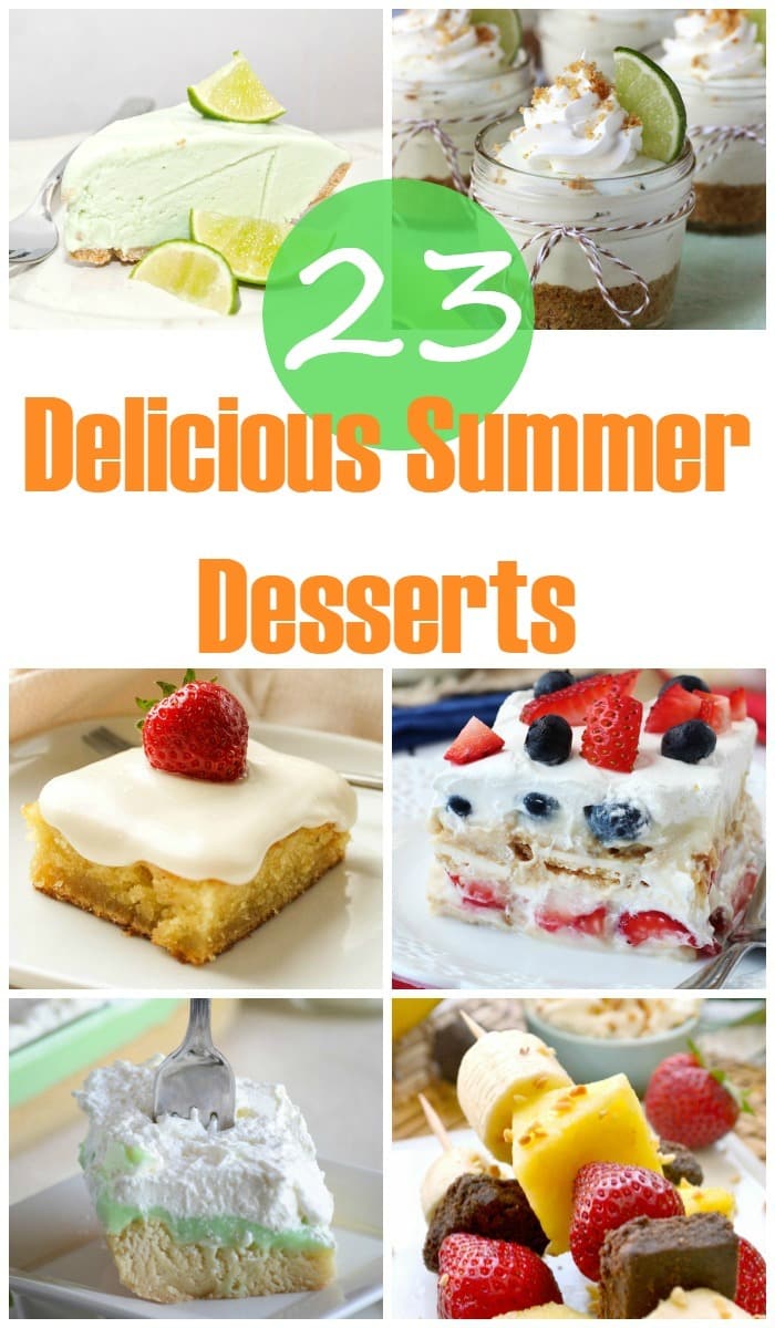 23 delicious summer desserts to try asap! Get ready for summer with these 23 Delicious Summer Desserts - from ice box cakes to popsicles, these summer desserts will have your taste buds ready for summer fun!