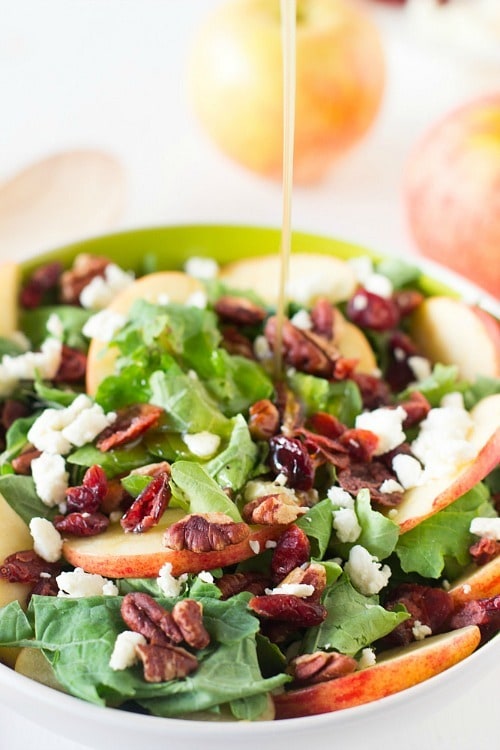 Apple Pecan Feta Salad with Apple Honey Dressing by Jessica in the Kitchen