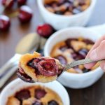 This Mini Cherry Cobbler Recipe makes four individual sized cherry cobblers. It is so simple! You don't even have to stir it at all before baking! It's just three layers of goodness poured right on top of each other and then baked. One less spoon to wash! It's easy to make and is an impressive dessert, especially for summer! #ad #truvia