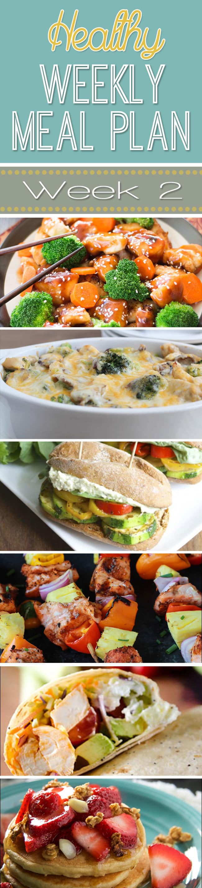 Healthy Weekly Meal Plan Week 2 - some great breakfast, lunch and dinner ideas in this menu roundup!