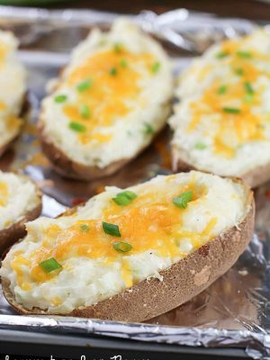 Craving a twice baked potato but don't want all the calories? Make some Healthy Twice Baked Potatoes! With few ingredients and double the flavor, you will LOVE these!