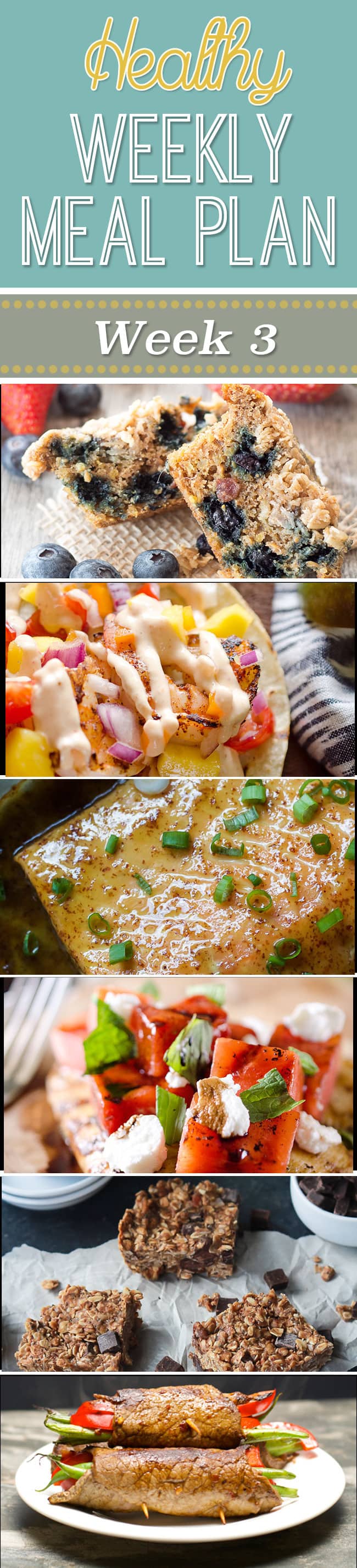 Check out our Healthy Weekly Meal Plan #3 - lots of delicious daily entrees as well as a breakfast, lunch, snack and dessert...you won't be disappointed!