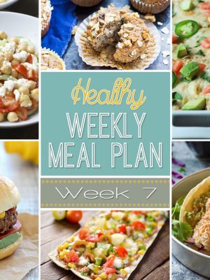 A delicious mix of healthy entrees, snacks and sides make up this Healthy Weekly Meal Plan for an easy week of nutritious meals your family will love! #MealPlan #Healthy #Menu