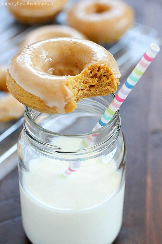 You won't believe the incredible flavor in these Baked Pumpkin Donuts... especially since they're so easy to make! Every bite is soft, moist and full of pumpkin & spice flavors. One of the best donut recipes I've ever had! #truvia #ad