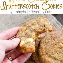 The Best Ever White Chocolate Butterscotch Cookies - these are incredible! White chocolate and butterscotch chips melted inside buttery, soft cookies. To-die-for.